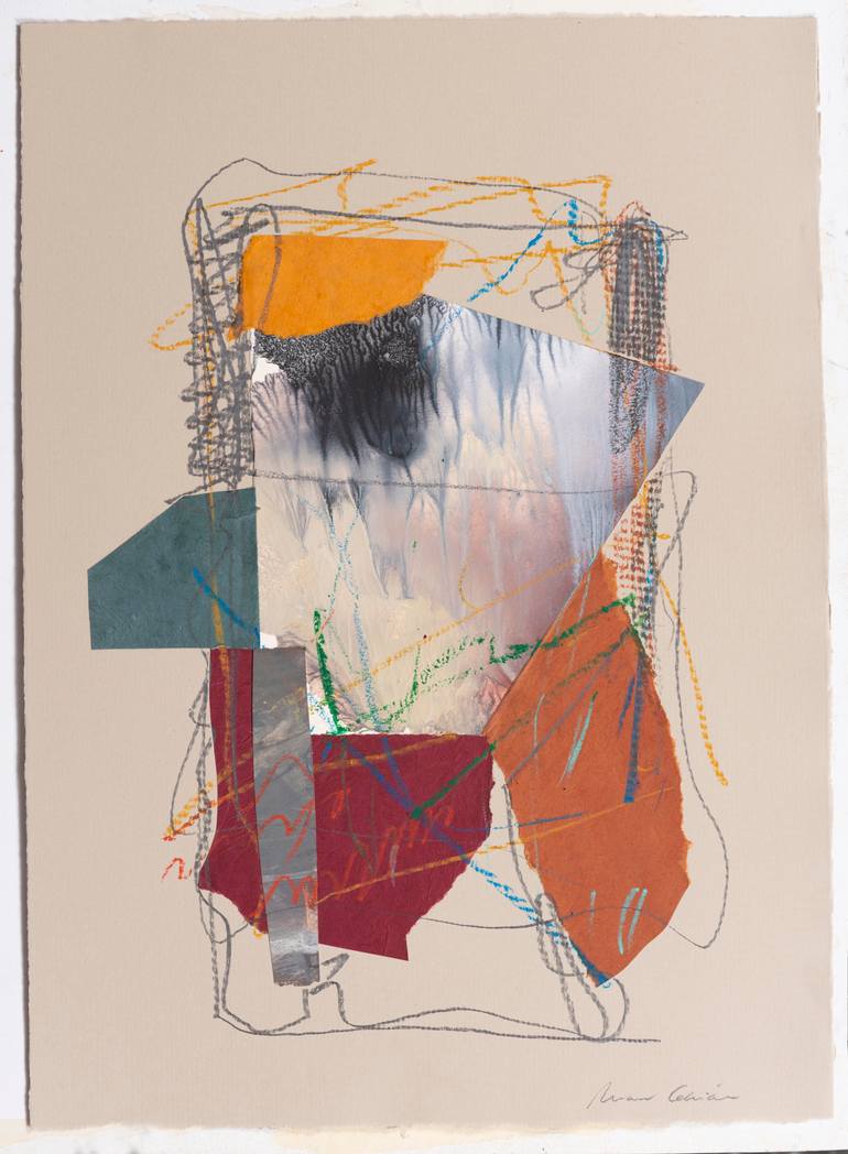 Original Abstract Expressionism Abstract Collage by Manuel Cebrian