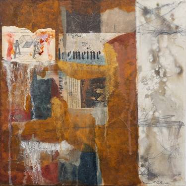 Original Abstract Expressionism Abstract Collage by Manuel Cebrian