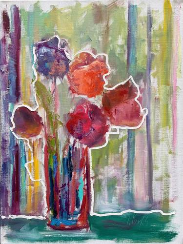 Print of Abstract Expressionism Floral Paintings by Juliya Povkh
