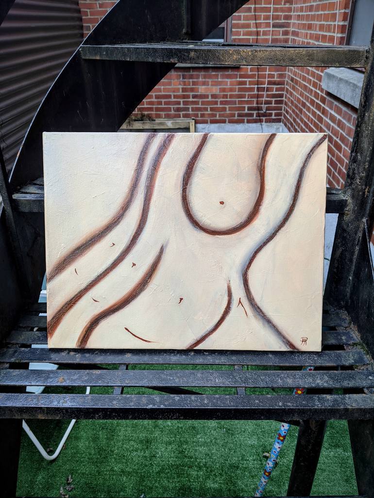 Original Abstract Expressionism Nude Painting by Jordan Plotnek