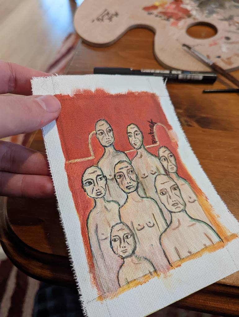 Original Expressionism People Painting by Jordan Plotnek