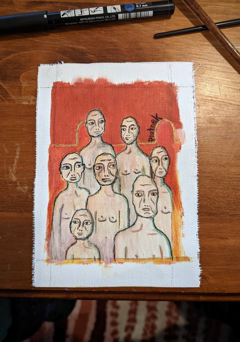 Original Expressionism People Painting by Jordan Plotnek