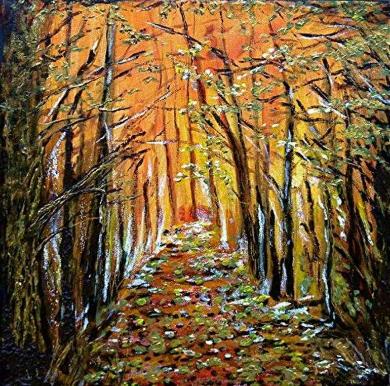 Autumn Woodland Painting by TONY STOCKMAN Saatchi Art