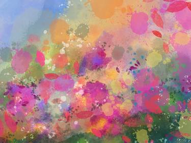 Original Abstract Expressionism Floral Painting by Marianna Sigov