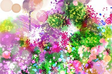 Original Abstract Expressionism Garden Painting by Marianna Sigov