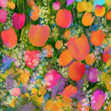 Original Abstract Expressionism Floral Digital by Marianna Sigov