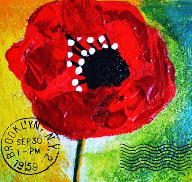 Original Abstract Floral Painting by Marianna Sigov