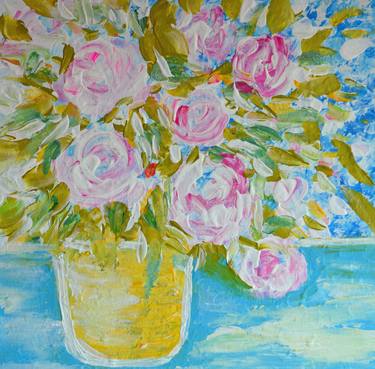 Roses in Yellow Vase thumb