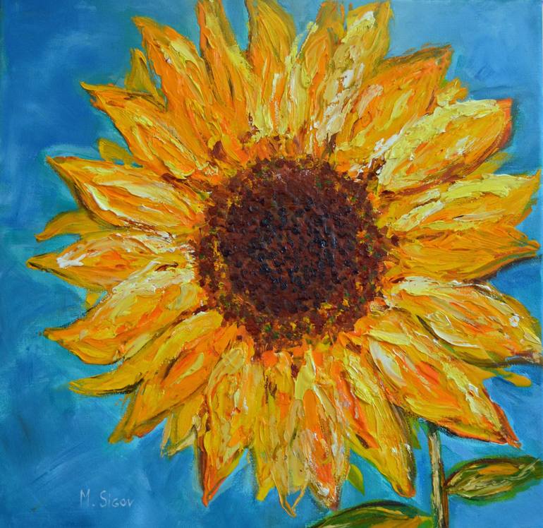 Sunflower Painting by Marianna Sigov | Saatchi Art