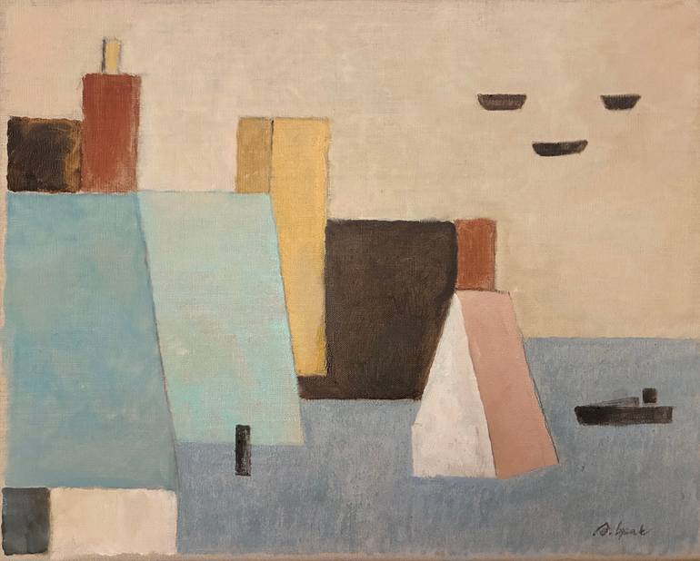 Original Architecture Painting by Anastasia Lysak | Modernism Art on Canvas | Approdi