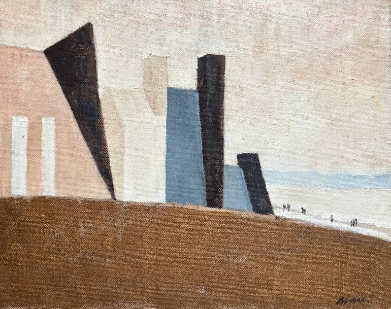 Original Architecture Painting by Anastasia Lysak | Modernism Art on Canvas | Brittany