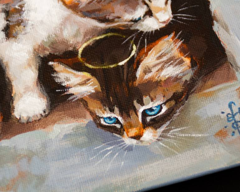 Original Realism Cats Painting by Anna Ivanova