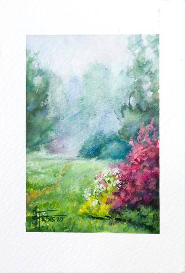 Original Watercolor Landscape Small, Landscapes To Paint In Watercolor