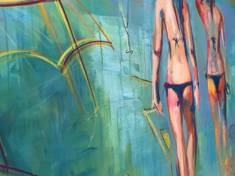 Original Abstract Beach Painting by Steph Fonteyn