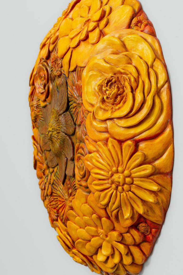 Original 3d Sculpture Floral Sculpture by Leslie Fry