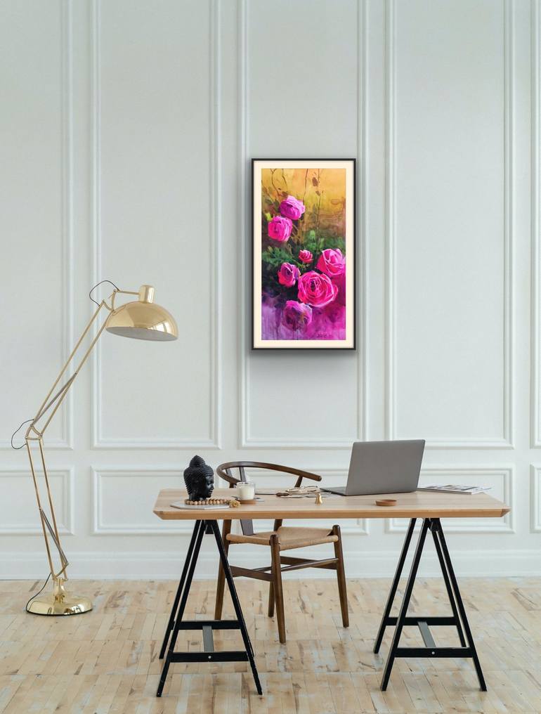 Original Impressionism Floral Painting by Andrii Kovalyk 