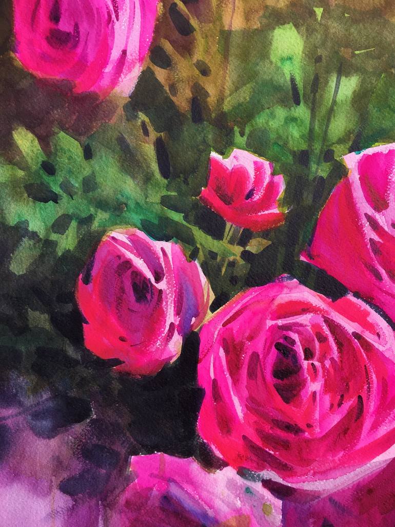 Original Impressionism Floral Painting by Andrii Kovalyk 