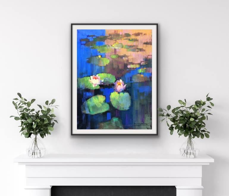 Original Impressionism Floral Drawing by Andrii Kovalyk 