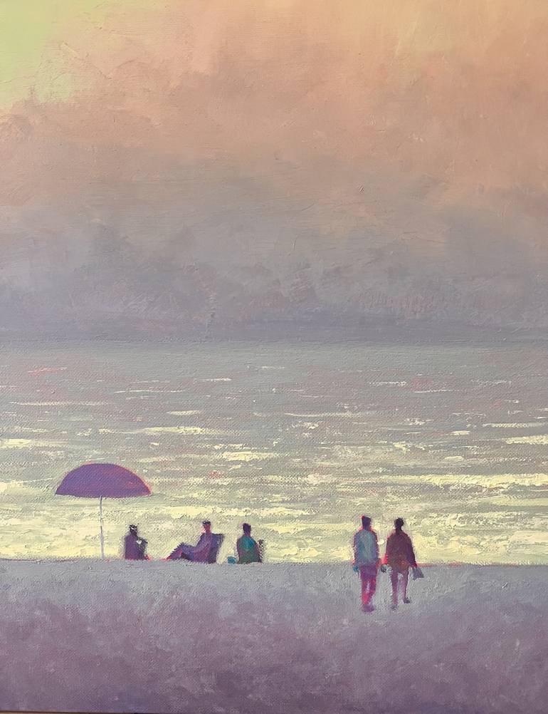 Original Fine Art Beach Painting by Andrii Kovalyk 