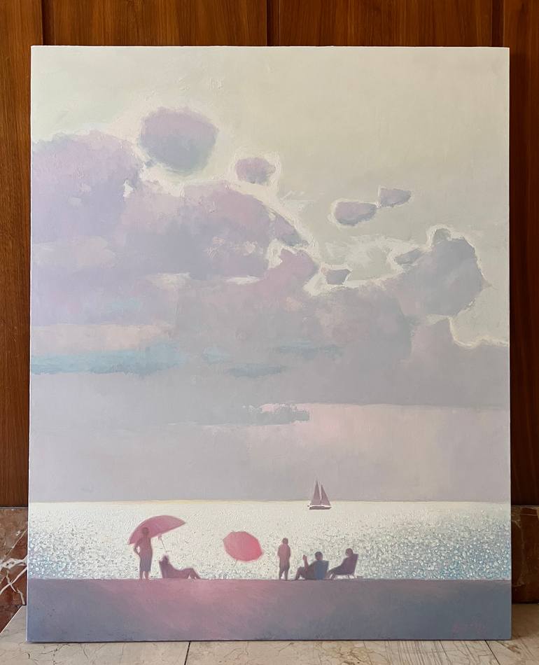 Original Contemporary Beach Painting by Andrii Kovalyk 