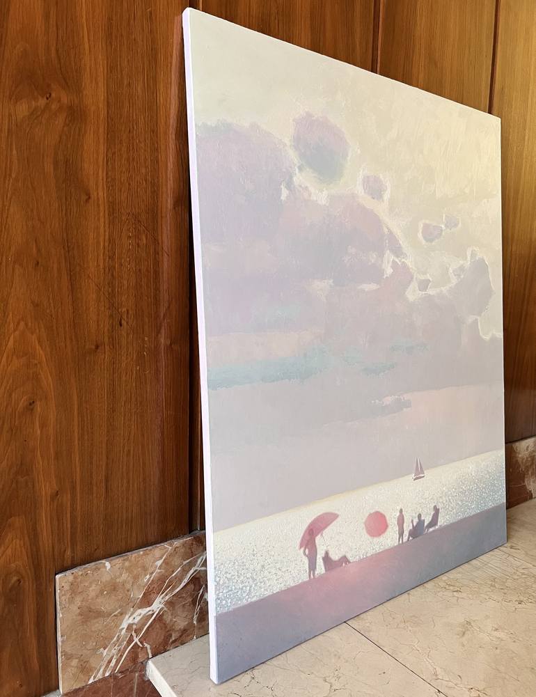 Original Contemporary Beach Painting by Andrii Kovalyk 