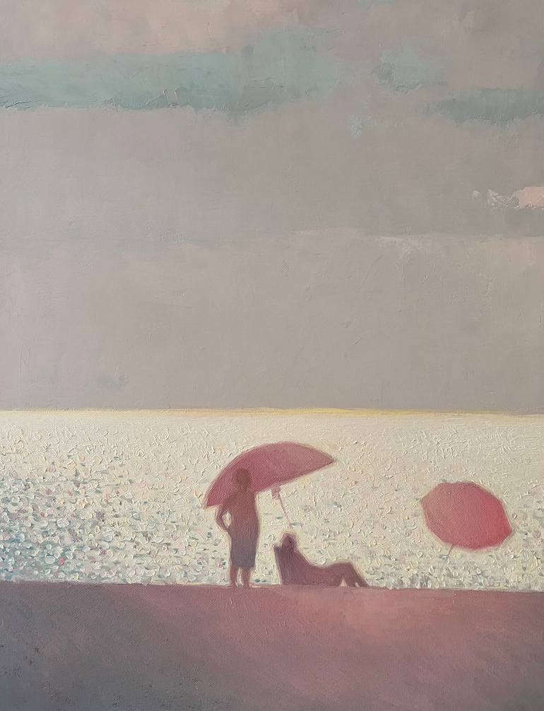 Original Contemporary Beach Painting by Andrii Kovalyk 