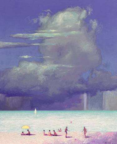 Original Impressionism Beach Paintings by Andrii Kovalyk 