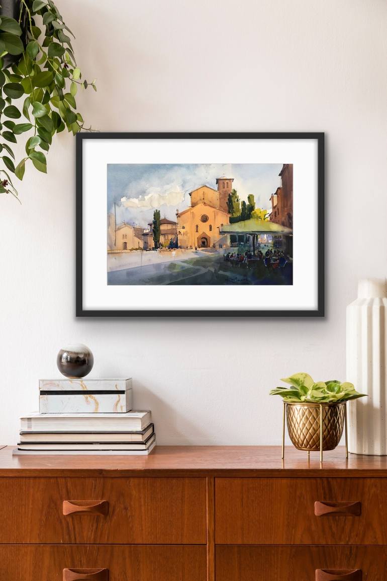 Original Figurative Architecture Painting by Andrii Kovalyk 
