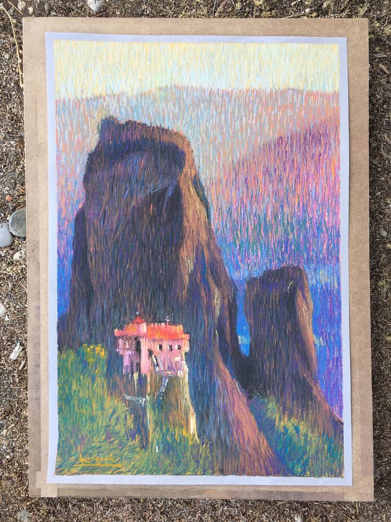 Original Impressionism Landscape Drawing by Andrii Kovalyk 