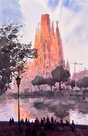 An incredible dawn with a view of the Sagrada Familia thumb