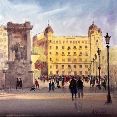 A walk through the picturesque square of Catalonia in Barcelona thumb