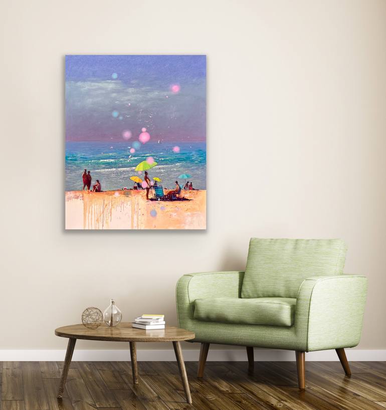 Original Impressionism Beach Painting by Andrii Kovalyk 