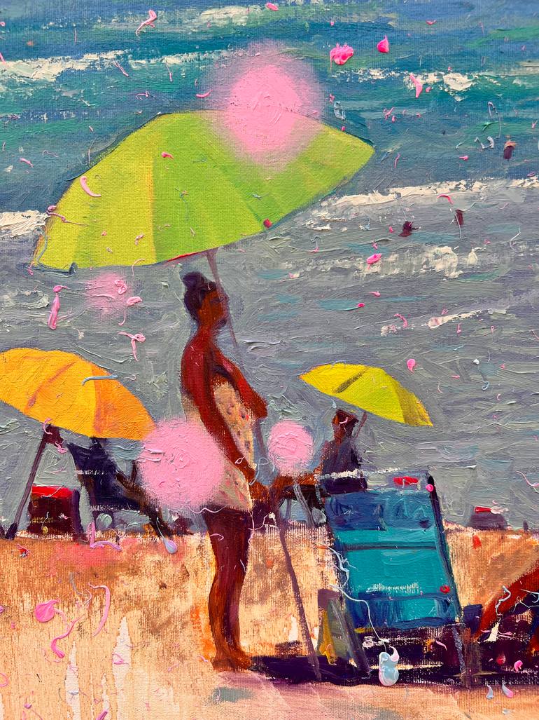 Original Impressionism Beach Painting by Andrii Kovalyk 