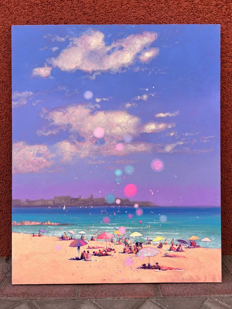 Original Contemporary Beach Painting by Andrii Kovalyk 