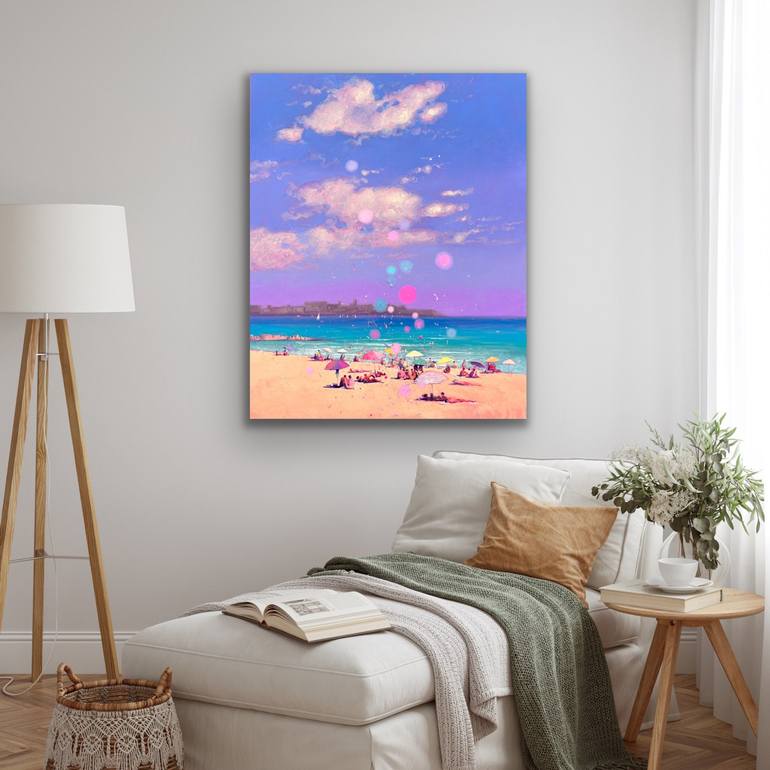 Original Contemporary Beach Painting by Andrii Kovalyk 