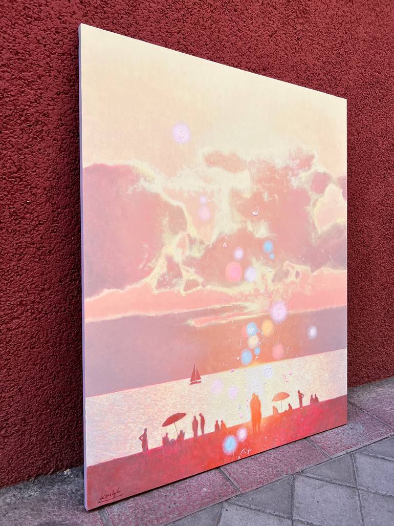 Original Contemporary Beach Painting by Andrii Kovalyk 