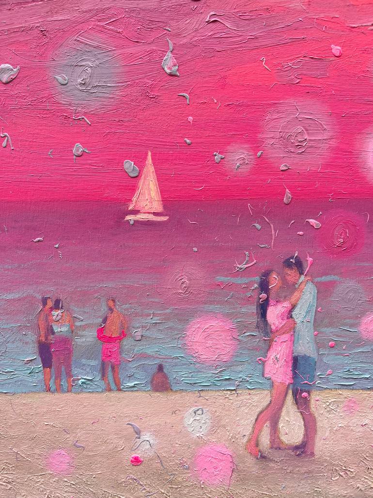 Original Contemporary Beach Painting by Andrii Kovalyk 