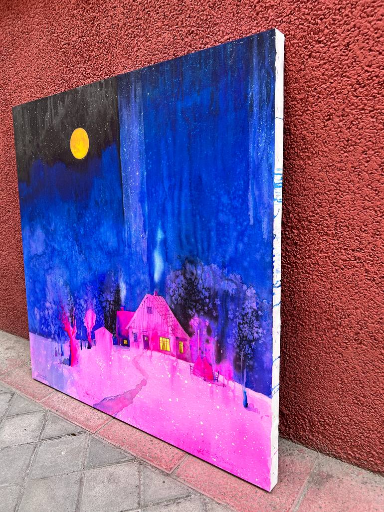 Original Art Nouveau Landscape Painting by Andrii Kovalyk 