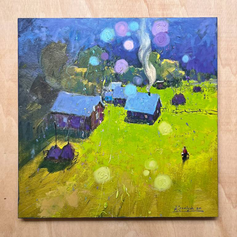 Original Impressionism Landscape Painting by Andrii Kovalyk 