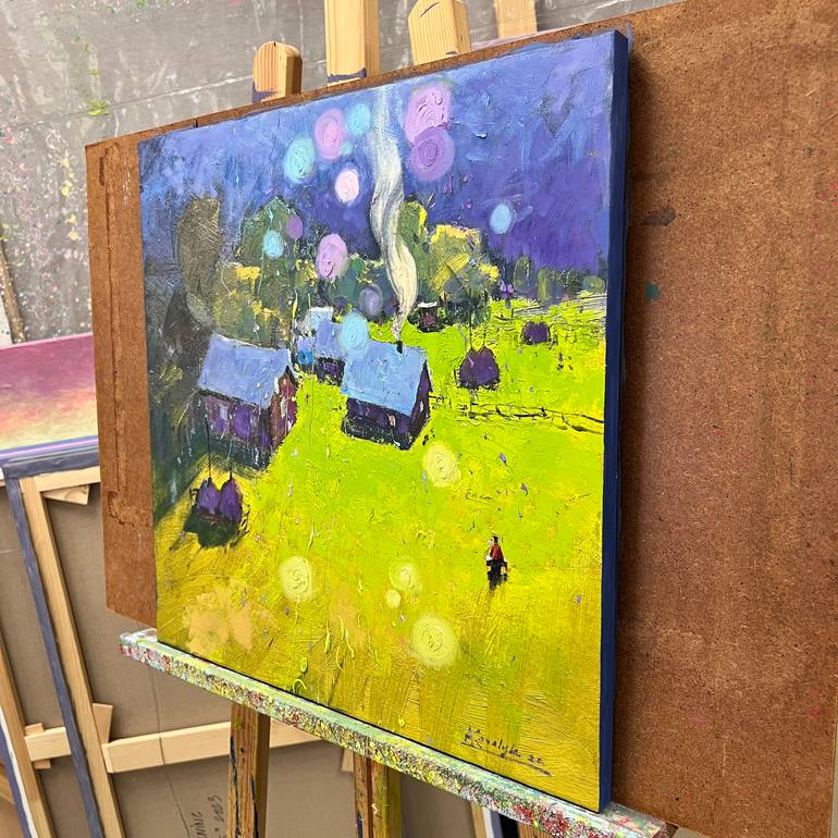 Original Impressionism Landscape Painting by Andrii Kovalyk 