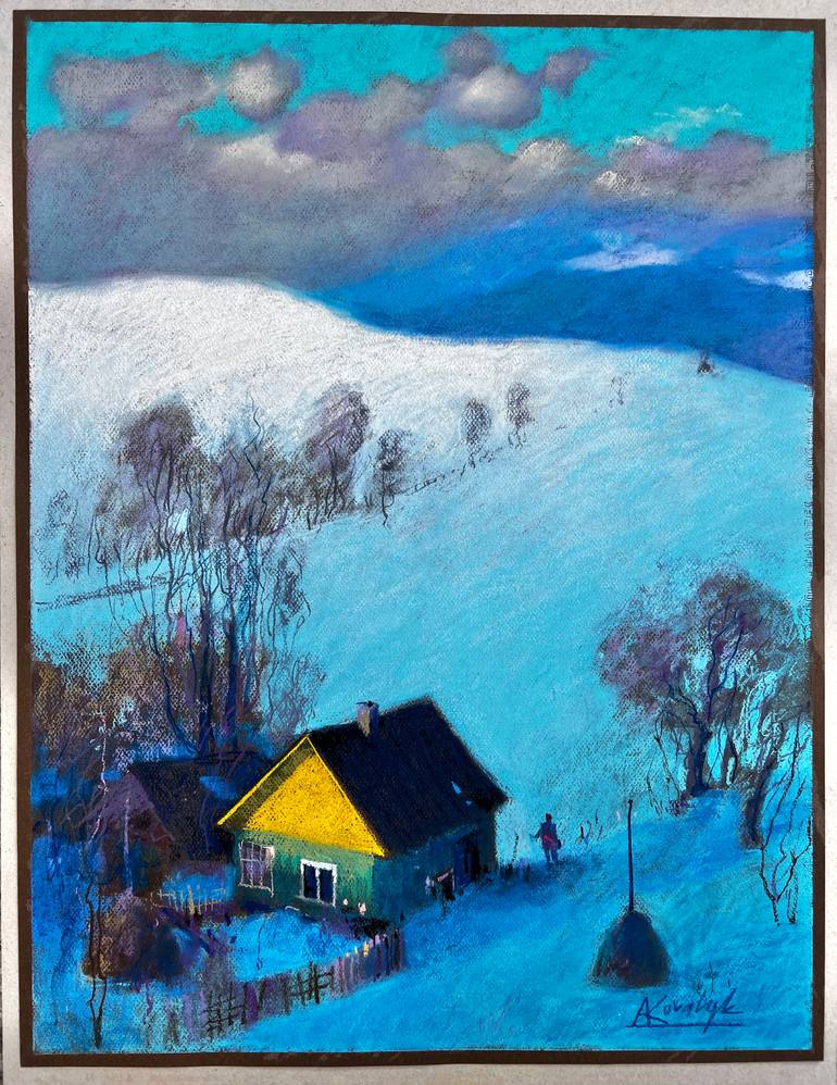 Original Impressionism Landscape Drawing by Andrii Kovalyk 