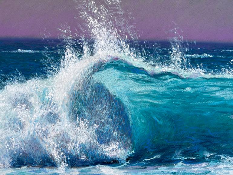 Original Impressionism Ocean Drawing by Andrii Kovalyk 
