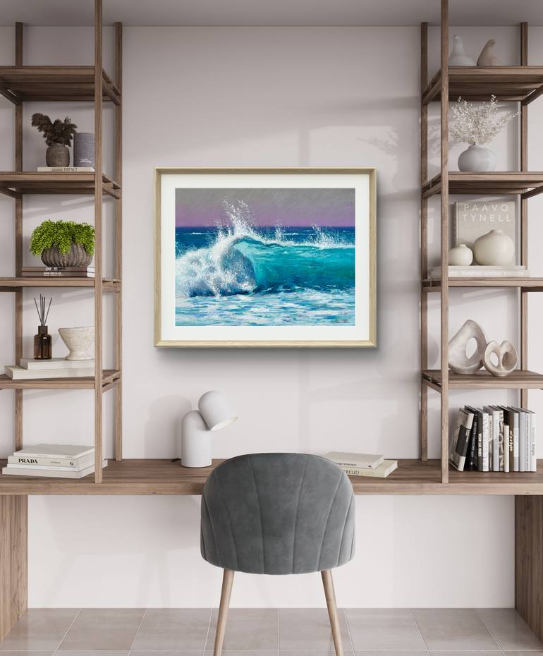Original Impressionism Ocean Drawing by Andrii Kovalyk 