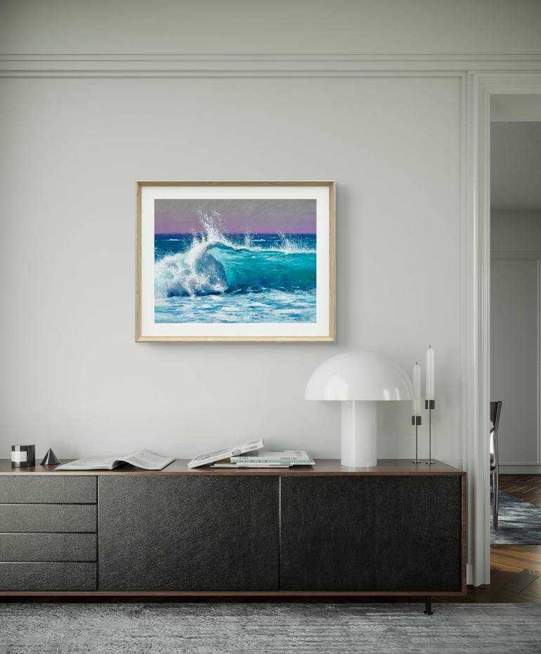 Original Impressionism Ocean Drawing by Andrii Kovalyk 