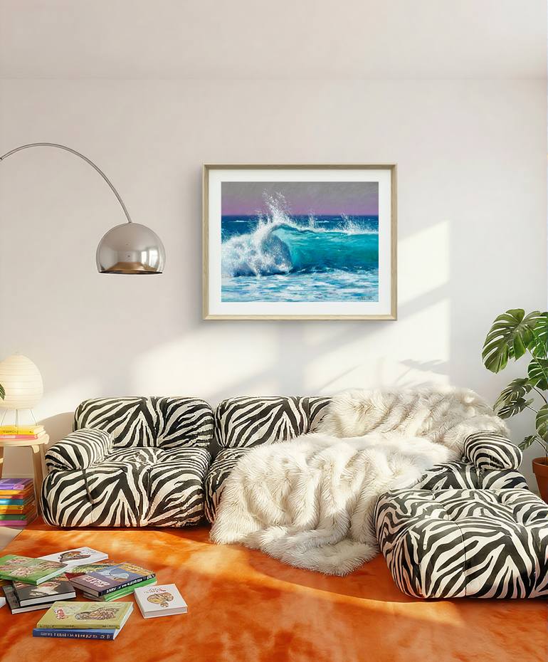 Original Impressionism Ocean Drawing by Andrii Kovalyk 