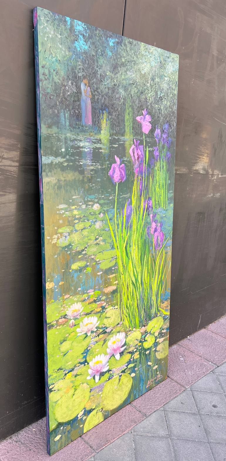 Original Impressionism Garden Painting by Andrii Kovalyk 