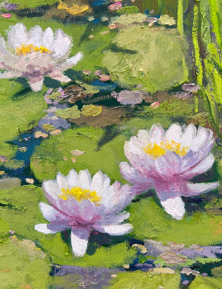 Original Impressionism Garden Painting by Andrii Kovalyk 