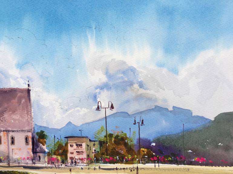 Original Expressionism Cities Painting by Andrii Kovalyk 