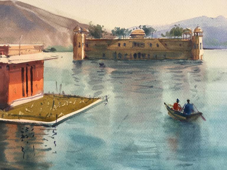 Original Illustration Beach Painting by Andrii Kovalyk 