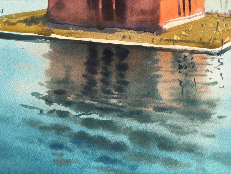 Original Illustration Beach Painting by Andrii Kovalyk 